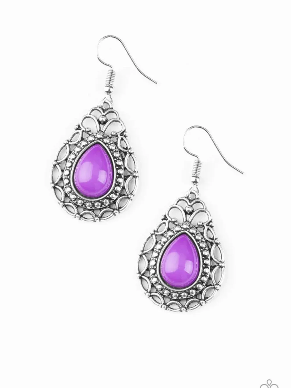 Paparazzi Jewelry Accessories - Flirty Finesse - Purple Earrings - Vintage